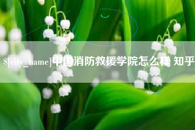 屯昌中国消防救援学院怎么样 知乎
