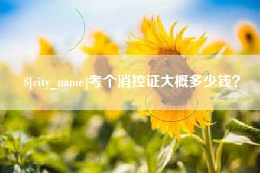 屯昌考个消控证大概多少钱？