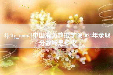 屯昌中国消防救援学院2024年录取分数线是多少