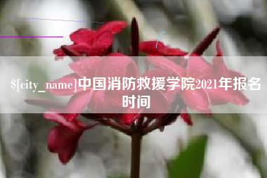 屯昌中国消防救援学院2021年报名时间