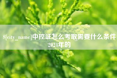 屯昌中控证怎么考取需要什么条件2024年的