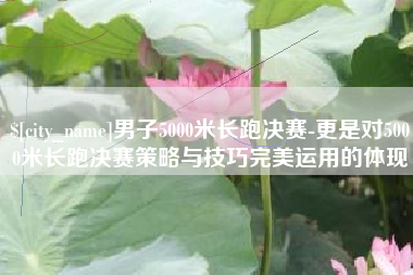 屯昌男子5000米长跑决赛-更是对5000米长跑决赛策略与技巧完美运用的体现