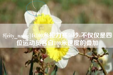 屯昌4x100米接力赛56秒-不仅仅是四位运动员各自100米速度的叠加